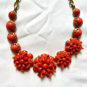 J Crew Orange Statement Necklace